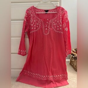 Embroidered Pink Women's Top